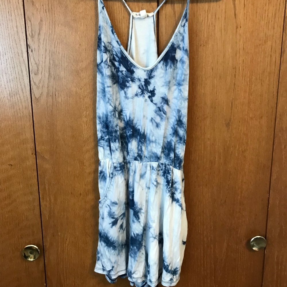 Blue tie dye romper